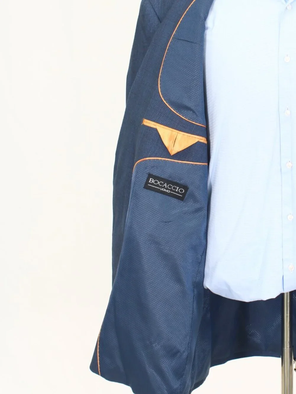 Bocaccio 54L 46x26 Blue Full Suit 2-Button Check R923
